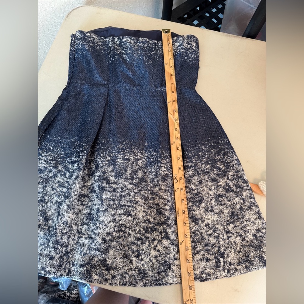 Banana Republic Limited Edition Strapless Mini Cocktail Dress Blue 4P - Picture 10 of 11